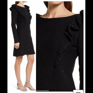 Lilly Pulitzer Elegant Black Ruffle Dress New With Tags Size Medium